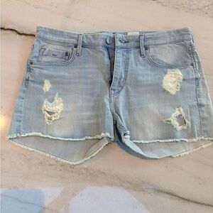 H&M Light Blue Ripped Jean Shorts